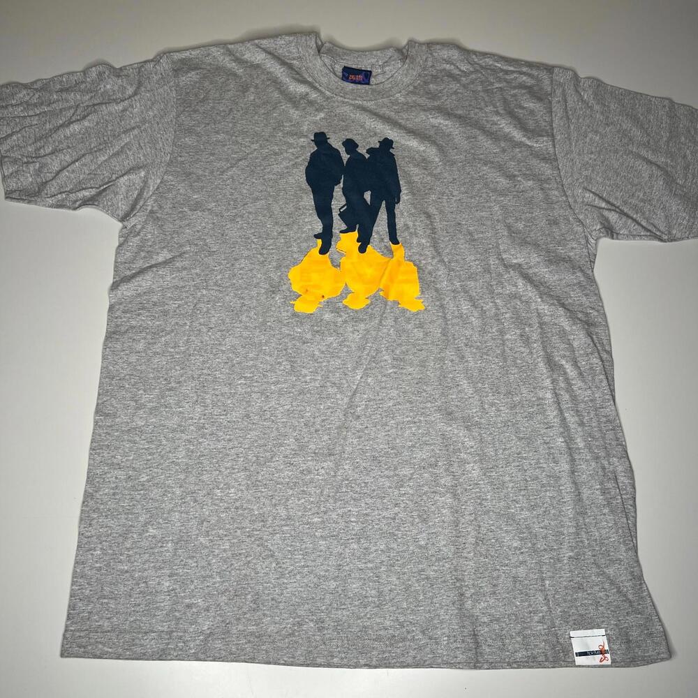 Vintage RUN DMC 90s Triple Five Soul T-Shirt XL 2XL Gray Graphic Hip‎ Hop NYC